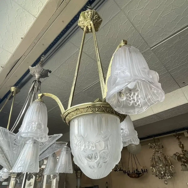 Lustre époque Art Déco signé Gilles
