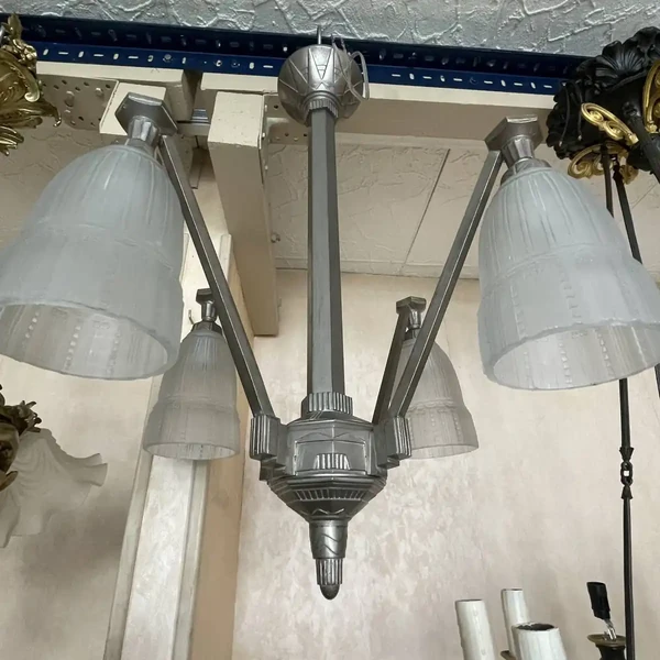 Lustre époque Art Déco signé Muller Frères