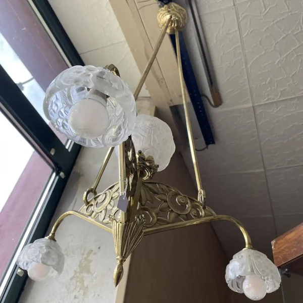 Lustre époque Art Déco signé Sabino 