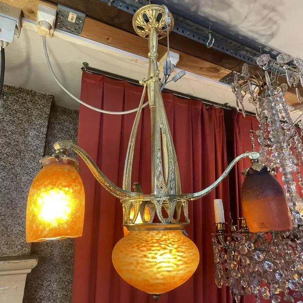 Lustre époque Art Nouveau signé Delatre