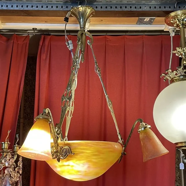 Lustre époque Art Nouveau signé Daum Nancy